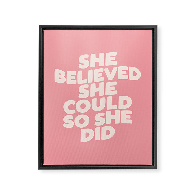 She Believed She Could So She Did Framed Canvas Print Gallery Image 8