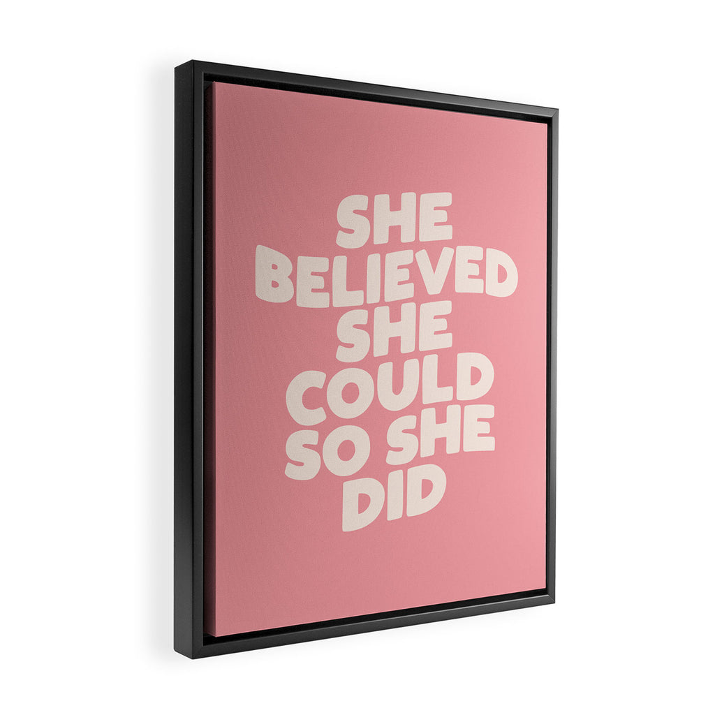 She Believed She Could So She Did Framed Canvas Print Gallery Image 2