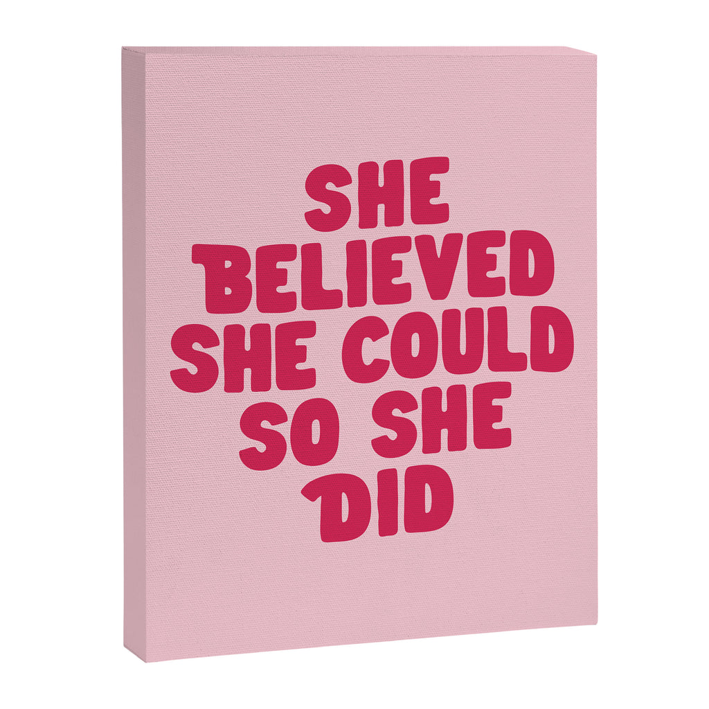 She Believed She Could So She Did in Pink Canvas Print Gallery Image 8