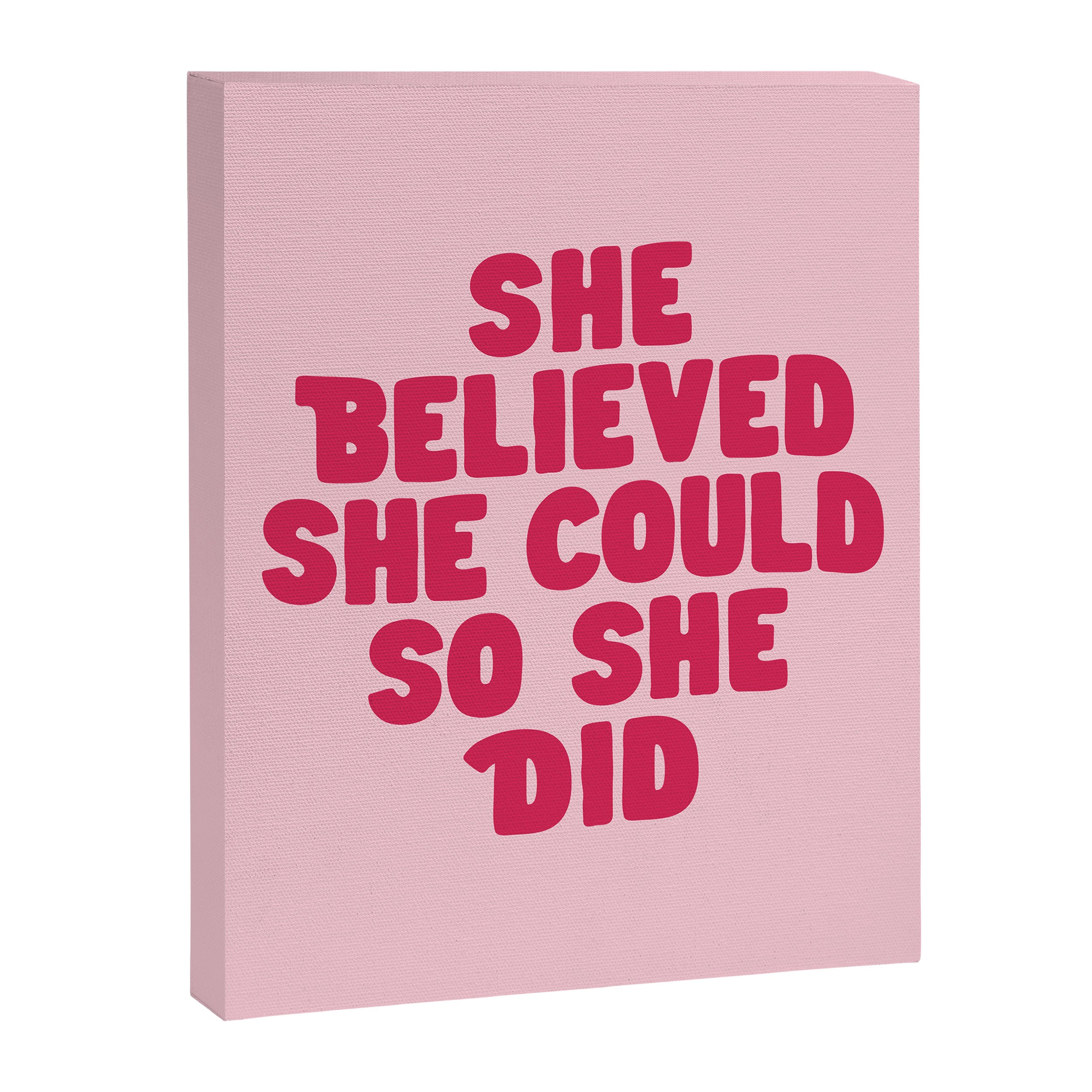 She Believed She Could So She Did in Pink Canvas Print Gallery Image 8