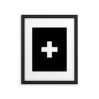 Swiss Cross Black and White Scandinavian Design for minimalism home room wall decor art apartment Framed Art Print Gallery Image 6