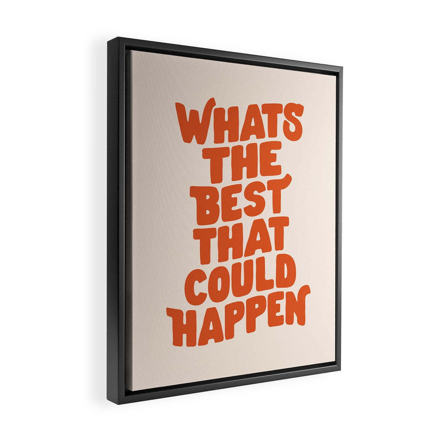 Whats The Best That Could Happen in Peach Fuzz Framed Canvas Print Gallery Image 2