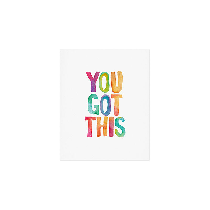 You Got This Rainbow Watercolor Art Print Gallery Image 1