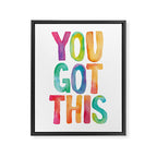 You Got This Rainbow Watercolor Framed Canvas Print Gallery Image 8