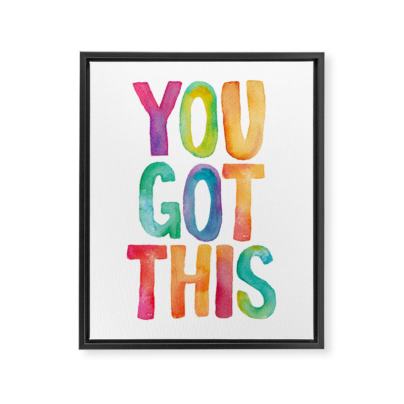 You Got This Rainbow Watercolor Framed Canvas Print Gallery Image 8