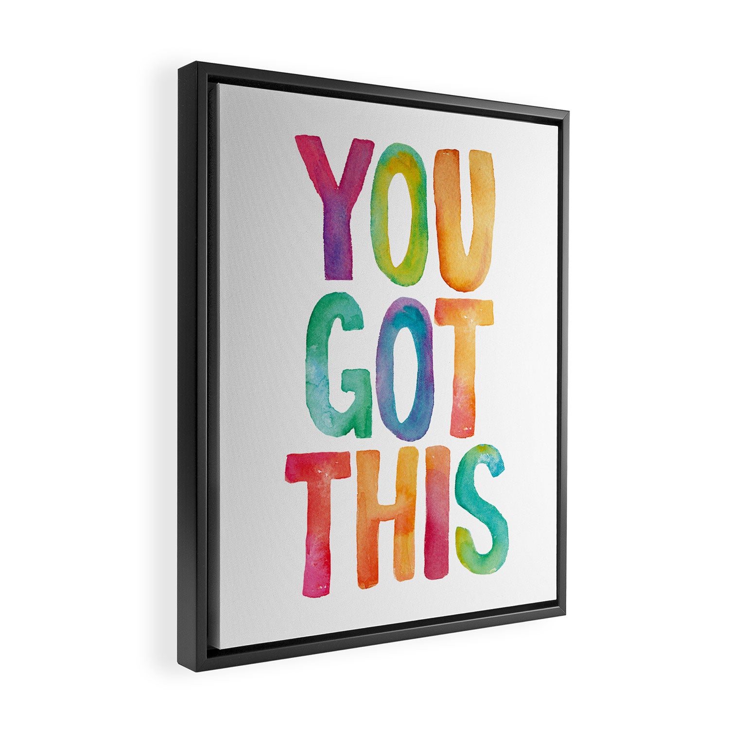 You Got This Rainbow Watercolor Framed Canvas Print Gallery Image 2