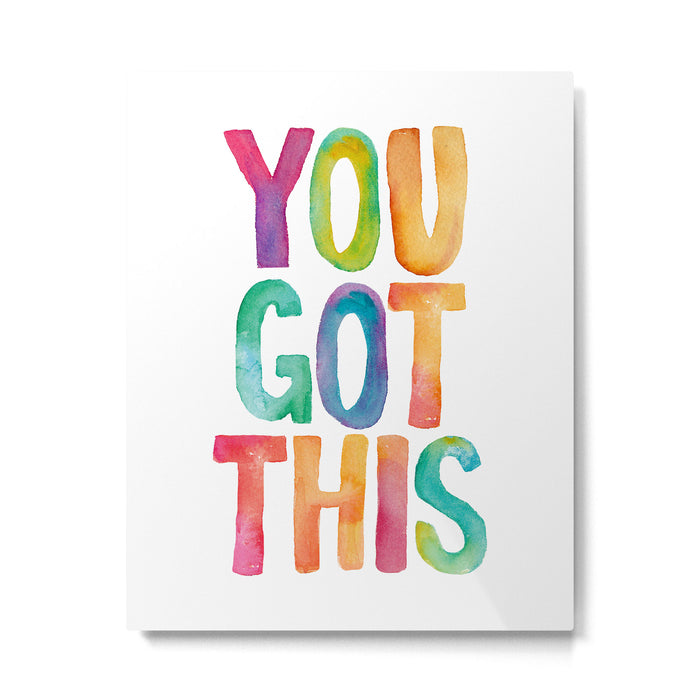 You Got This Rainbow Watercolor Metal Print Gallery Image 1