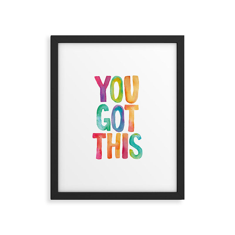 You Got This Rainbow Watercolor Framed Art Print Gallery Image 6