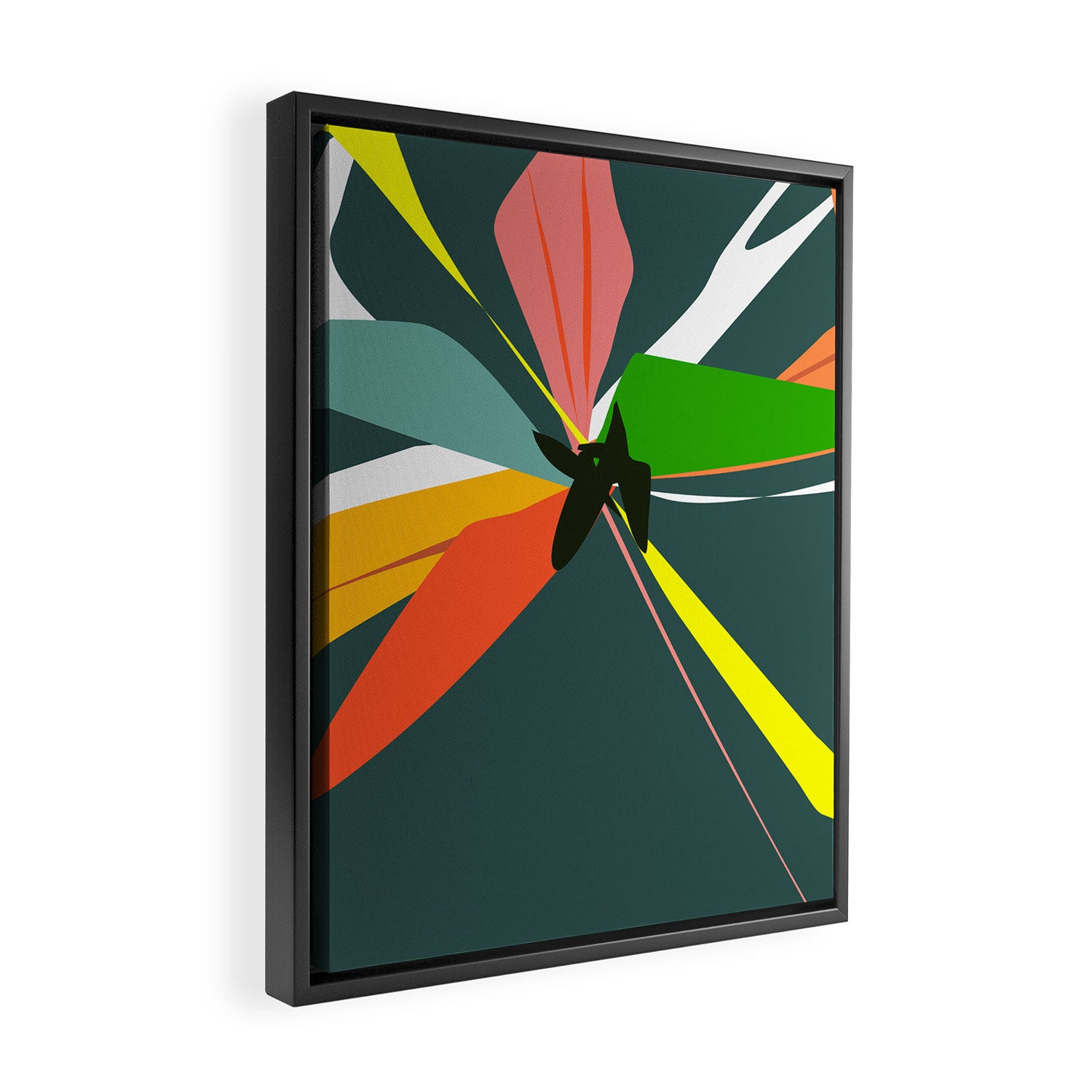 Abstract Floral 03D Framed Canvas Print Gallery Image 2