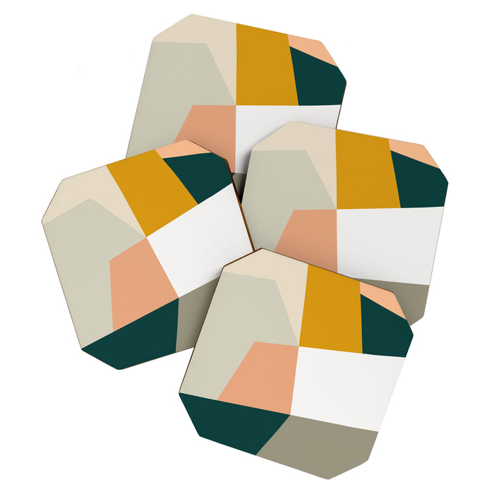 Abstract Geometric 27 Green Coaster Gallery Image 1