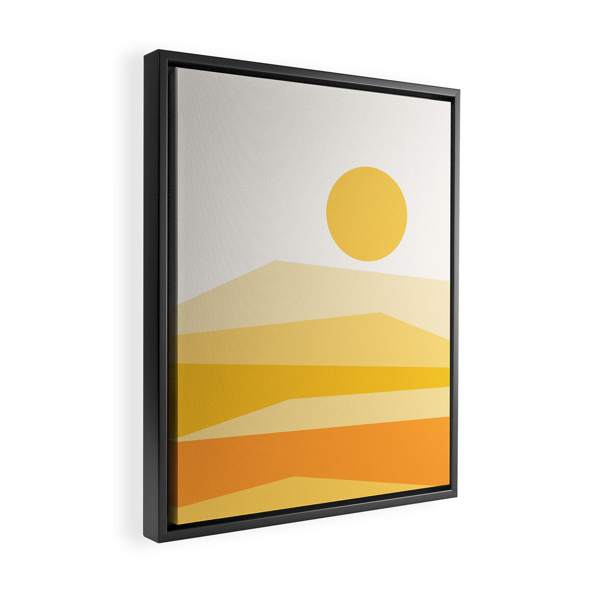 Abstract Landscape 09 Yellow Framed Canvas Print Gallery Image 2