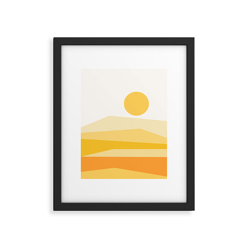 Abstract Landscape 09 Yellow Framed Art Print Gallery Image 6