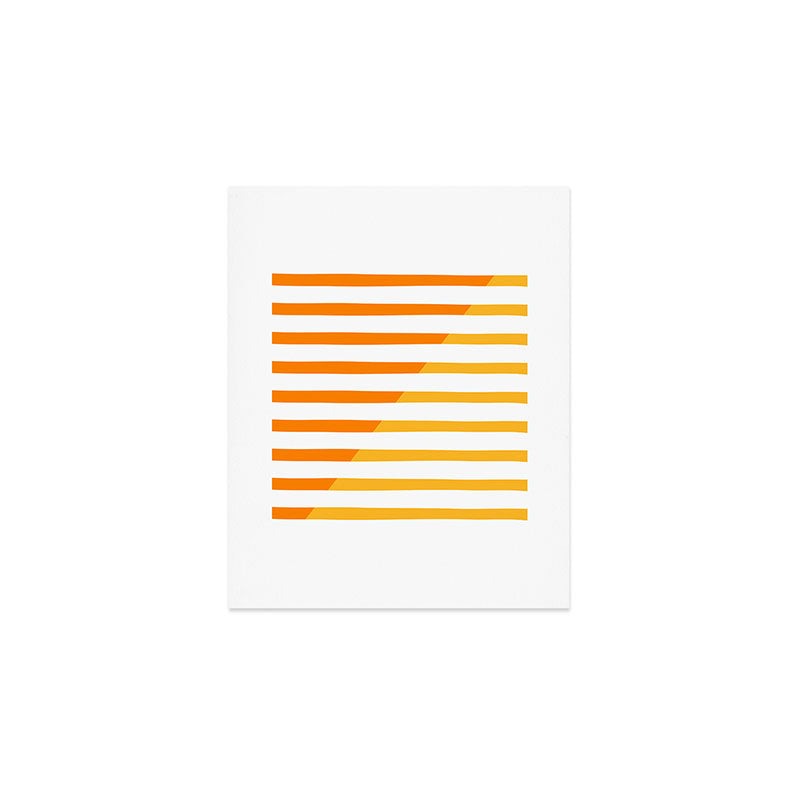 Beach Stripes Orange Yellow Art Print Gallery Image 1