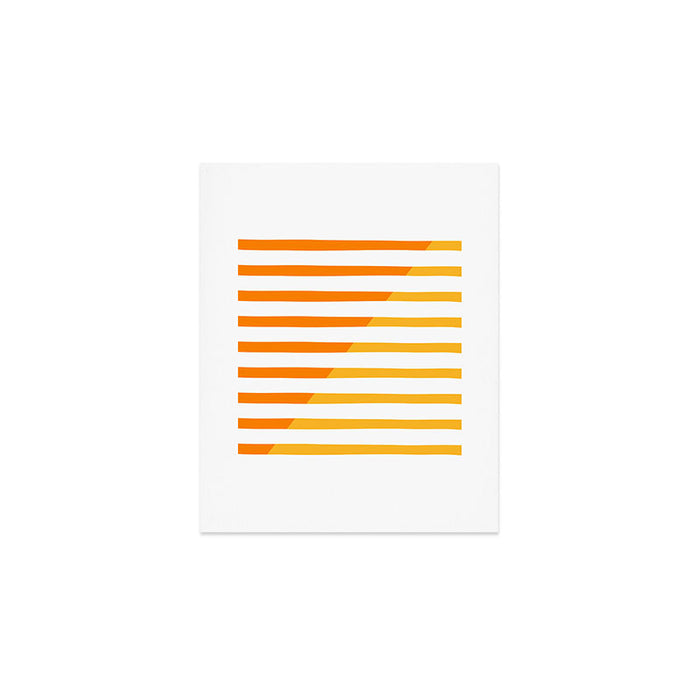 Beach Stripes Orange Yellow Art Print Gallery Image 1