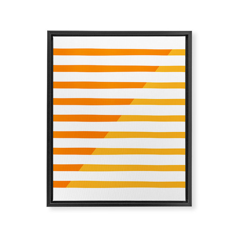 Beach Stripes Orange Yellow Framed Canvas Print Gallery Image 8