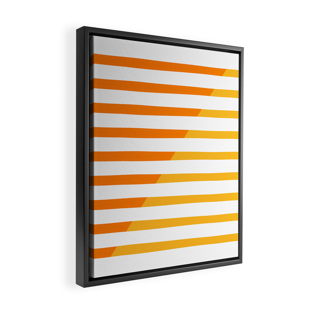 Beach Stripes Orange Yellow Framed Canvas Print Gallery Image 2