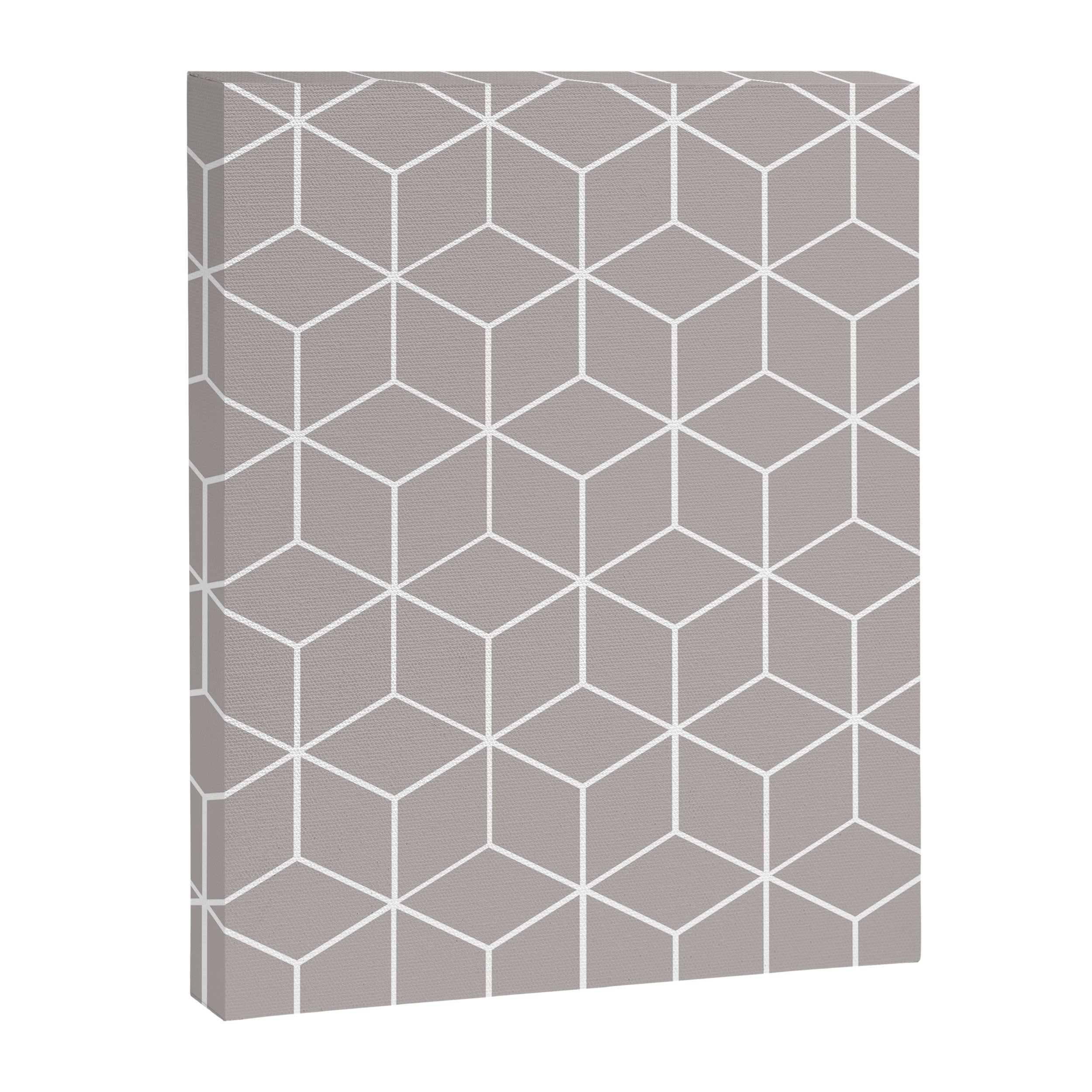 Cube Geometric 03 Grey Canvas Print Gallery Image 8