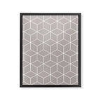 Cube Geometric 03 Grey Framed Canvas Print Gallery Image 8