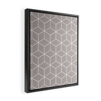 Cube Geometric 03 Grey Framed Canvas Print Gallery Image 2