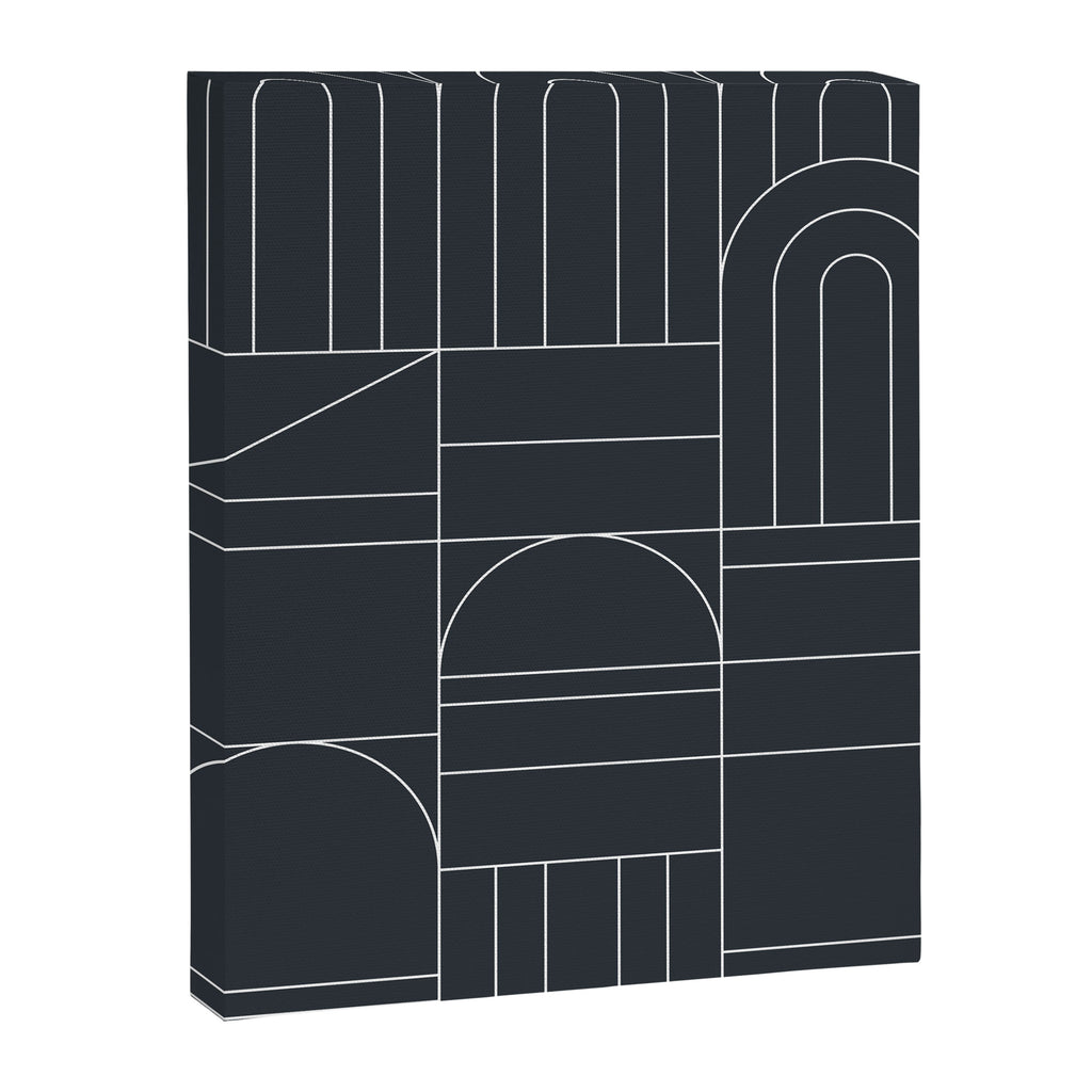 Deco Geometric 04 Black Canvas Print Gallery Image 8