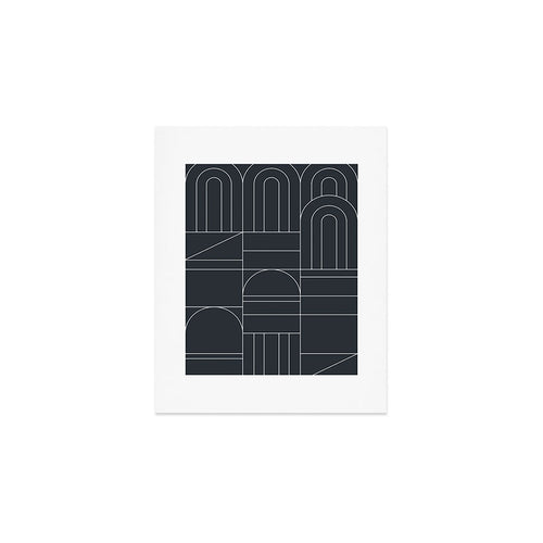 Deco Geometric 04 Black Art Print