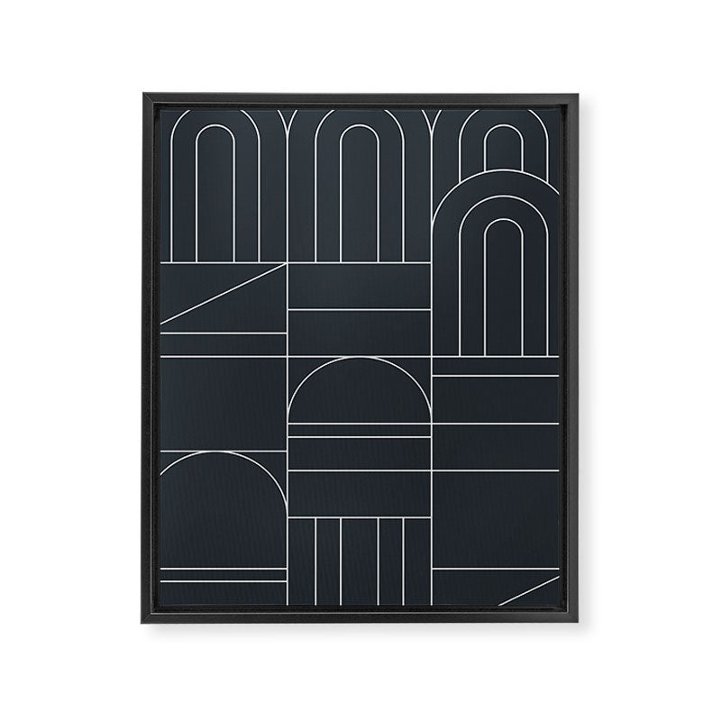 Deco Geometric 04 Black Framed Canvas Print Gallery Image 8