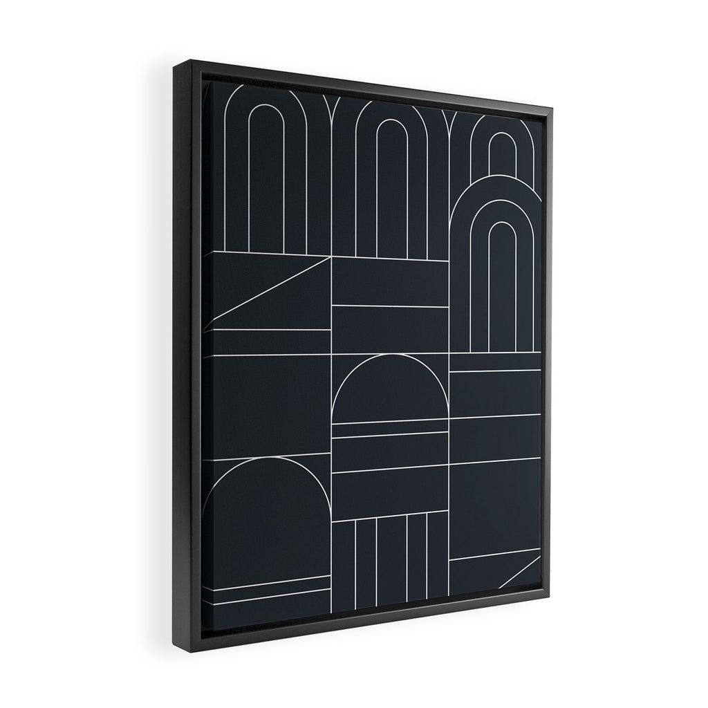 Deco Geometric 04 Black Framed Canvas Print Gallery Image 2