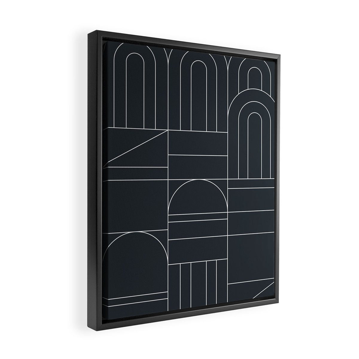 Deco Geometric 04 Black Framed Canvas Print Gallery Image 2