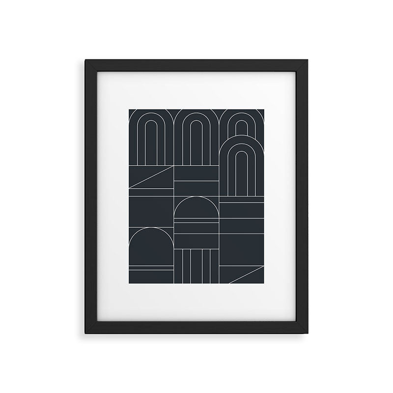 Deco Geometric 04 Black Framed Art Print Gallery Image 6