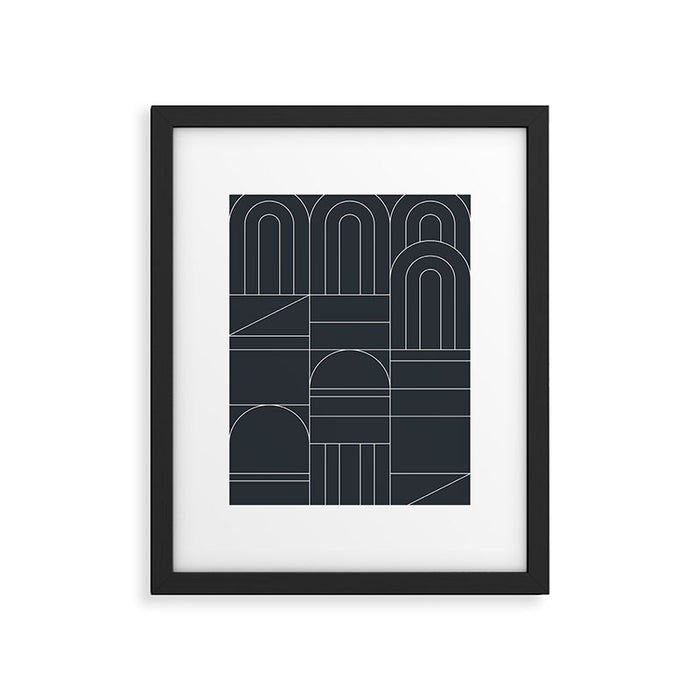 Deco Geometric 04 Black Framed Art Print Gallery Image 1