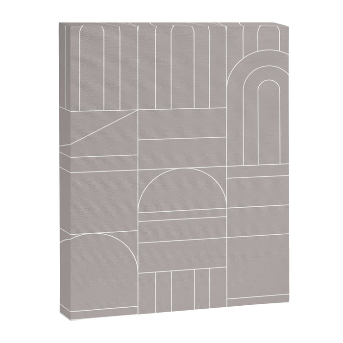Deco Geometric 04 Grey Canvas Print Gallery Image 1