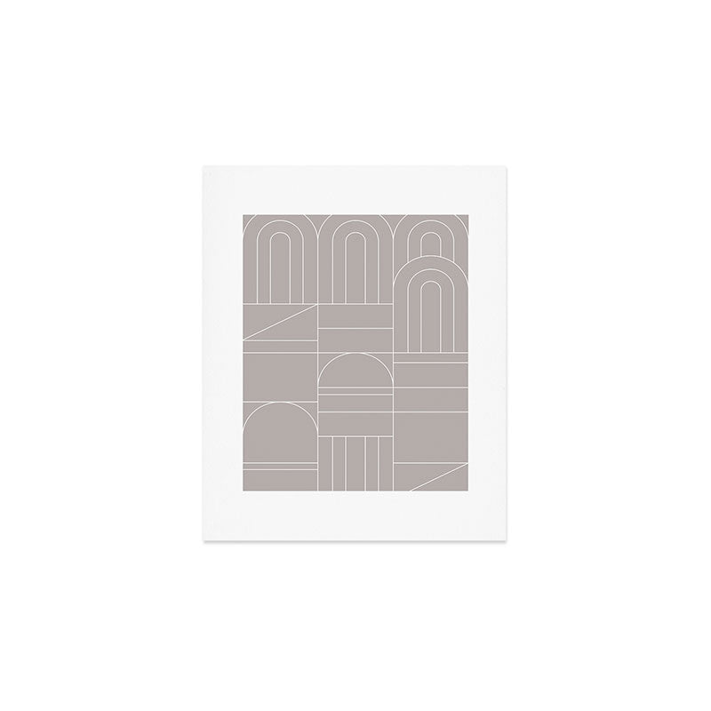 Deco Geometric 04 Grey Art Print Gallery Image 1