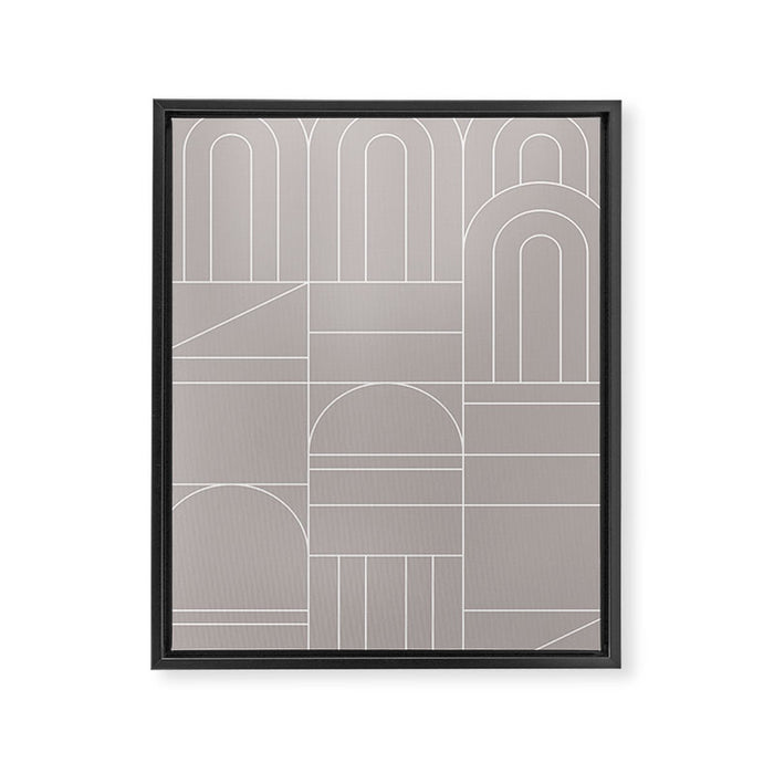 Deco Geometric 04 Grey Framed Canvas Print Gallery Image 1