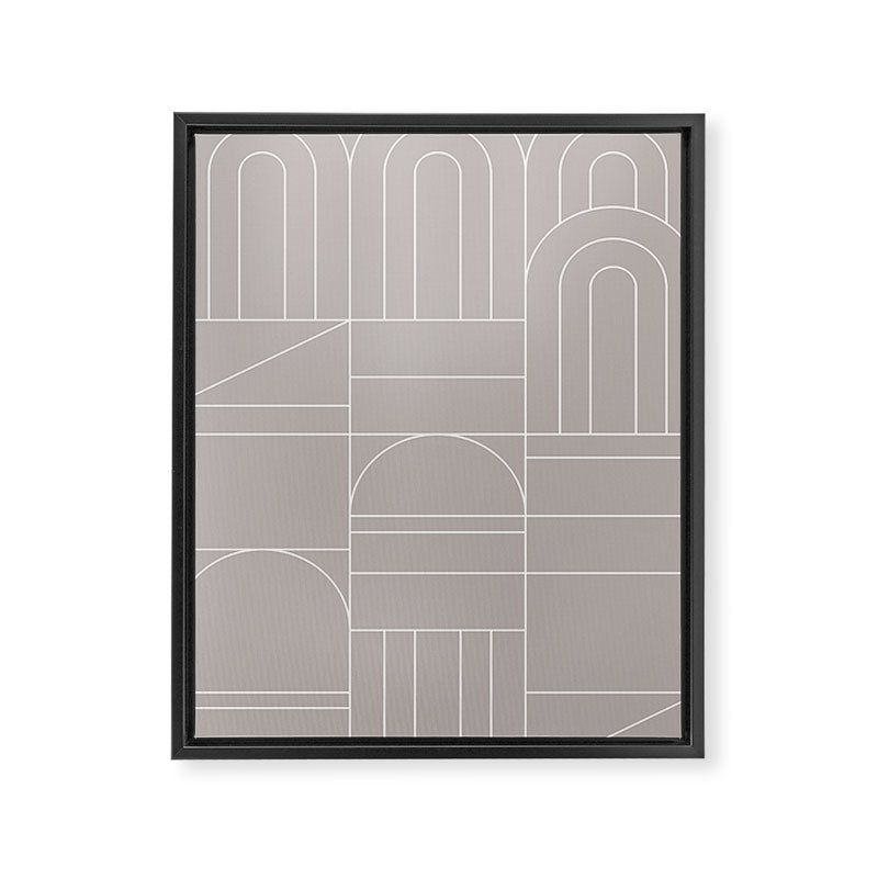 Deco Geometric 04 Grey Framed Canvas Print Gallery Image 8