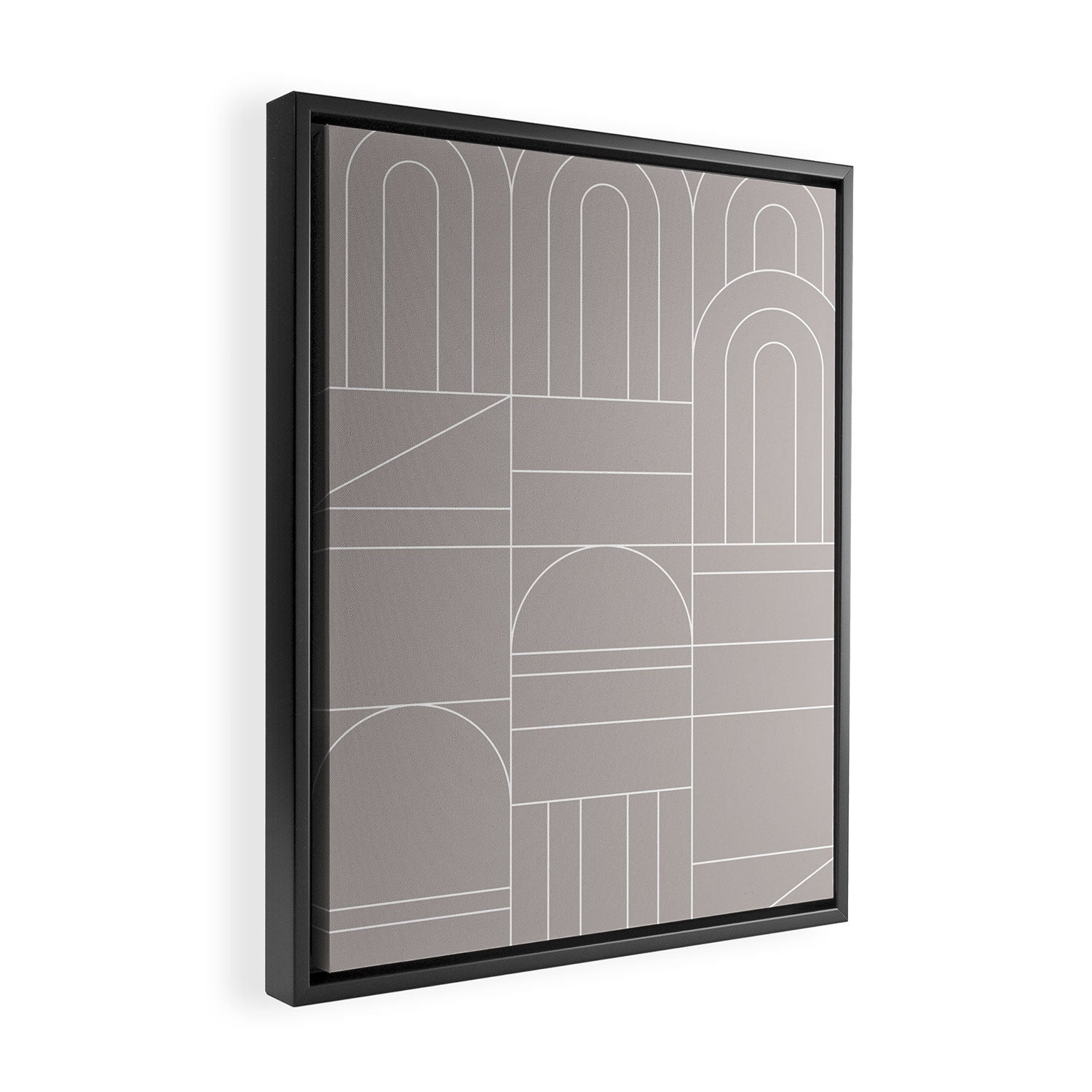 Deco Geometric 04 Grey Framed Canvas Print Gallery Image 2