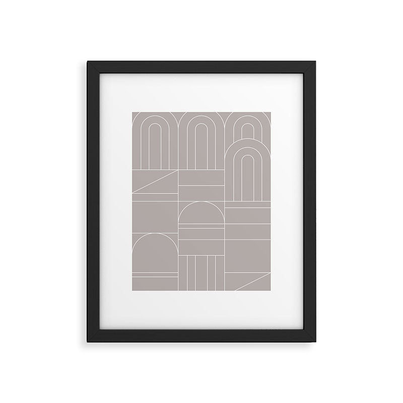 Deco Geometric 04 Grey Framed Art Print Gallery Image 4