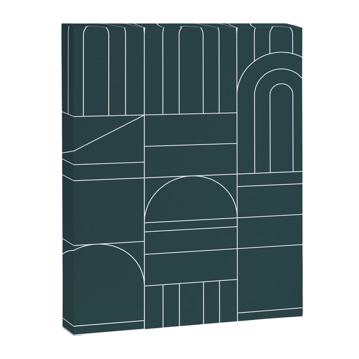 Deco Geometric 04 Teal Canvas Print Gallery Image 1