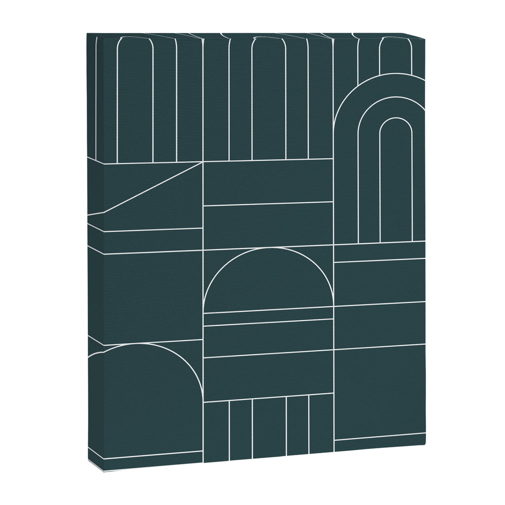 Deco Geometric 04 Teal Canvas Print Gallery Image 8