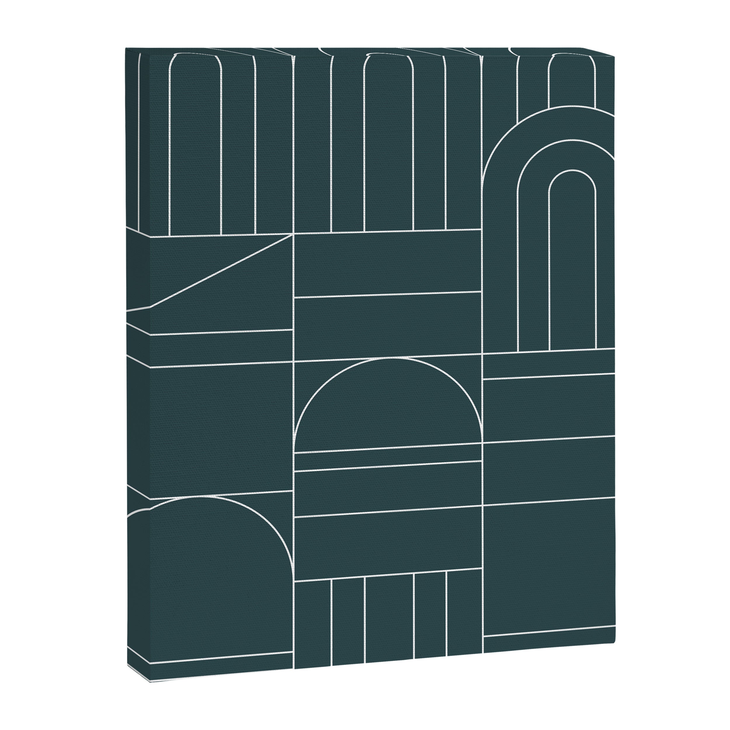 Deco Geometric 04 Teal Canvas Print Gallery Image 8