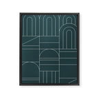 Deco Geometric 04 Teal Framed Canvas Print Gallery Image 8