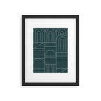 Deco Geometric 04 Teal Framed Art Print Gallery Image 6