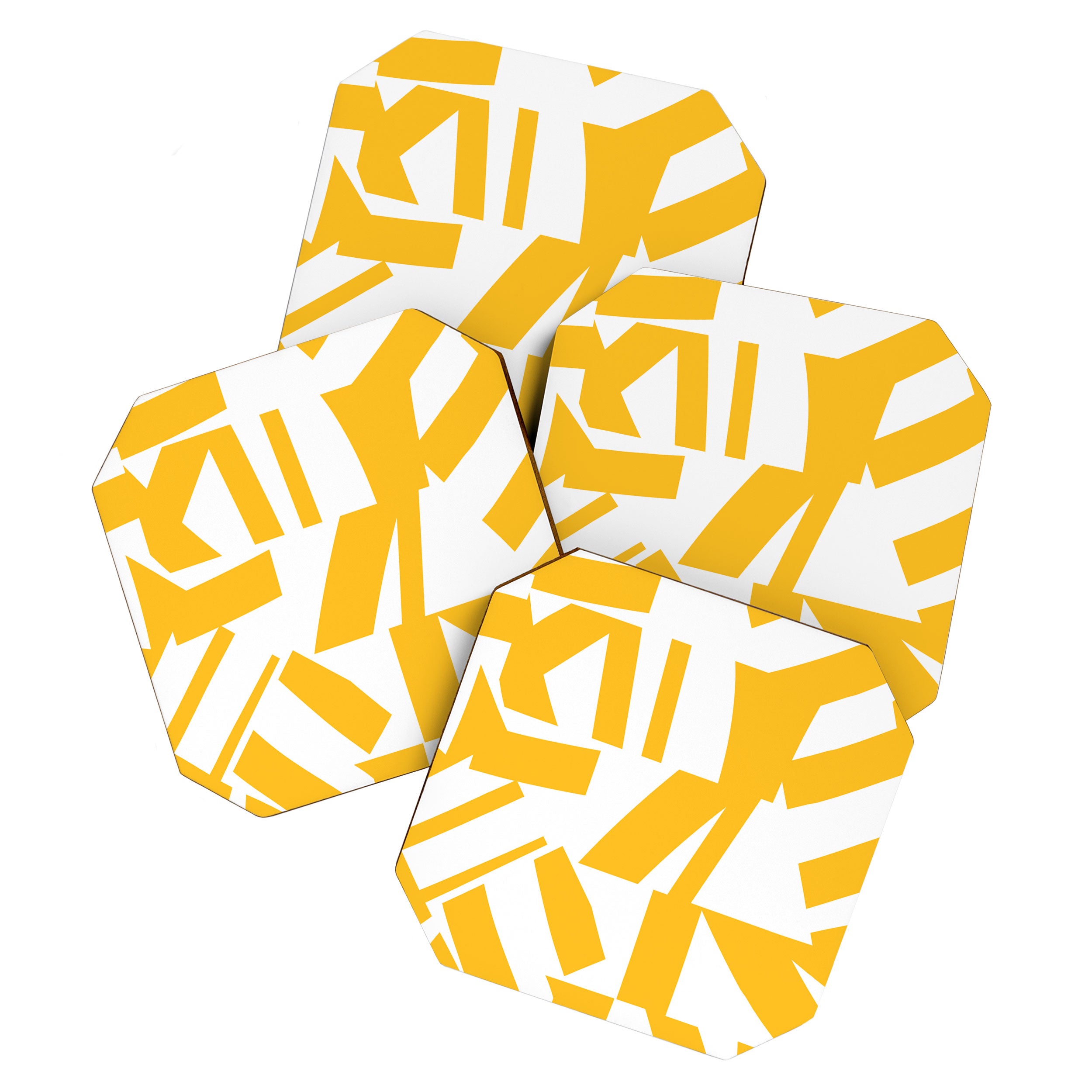 Geometric Pattern 04 Yellow Coaster Gallery Image 1