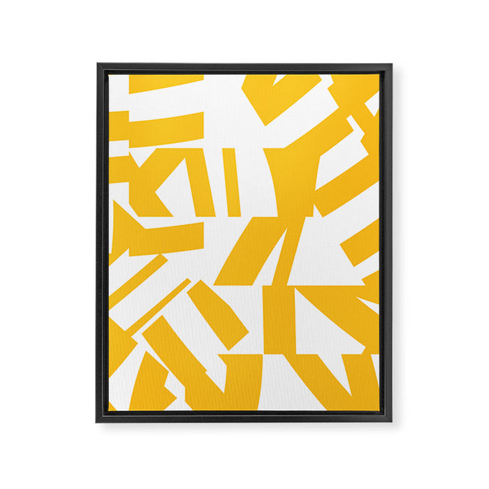 Geometric Pattern 04 Yellow Framed Canvas Print Gallery Image 1