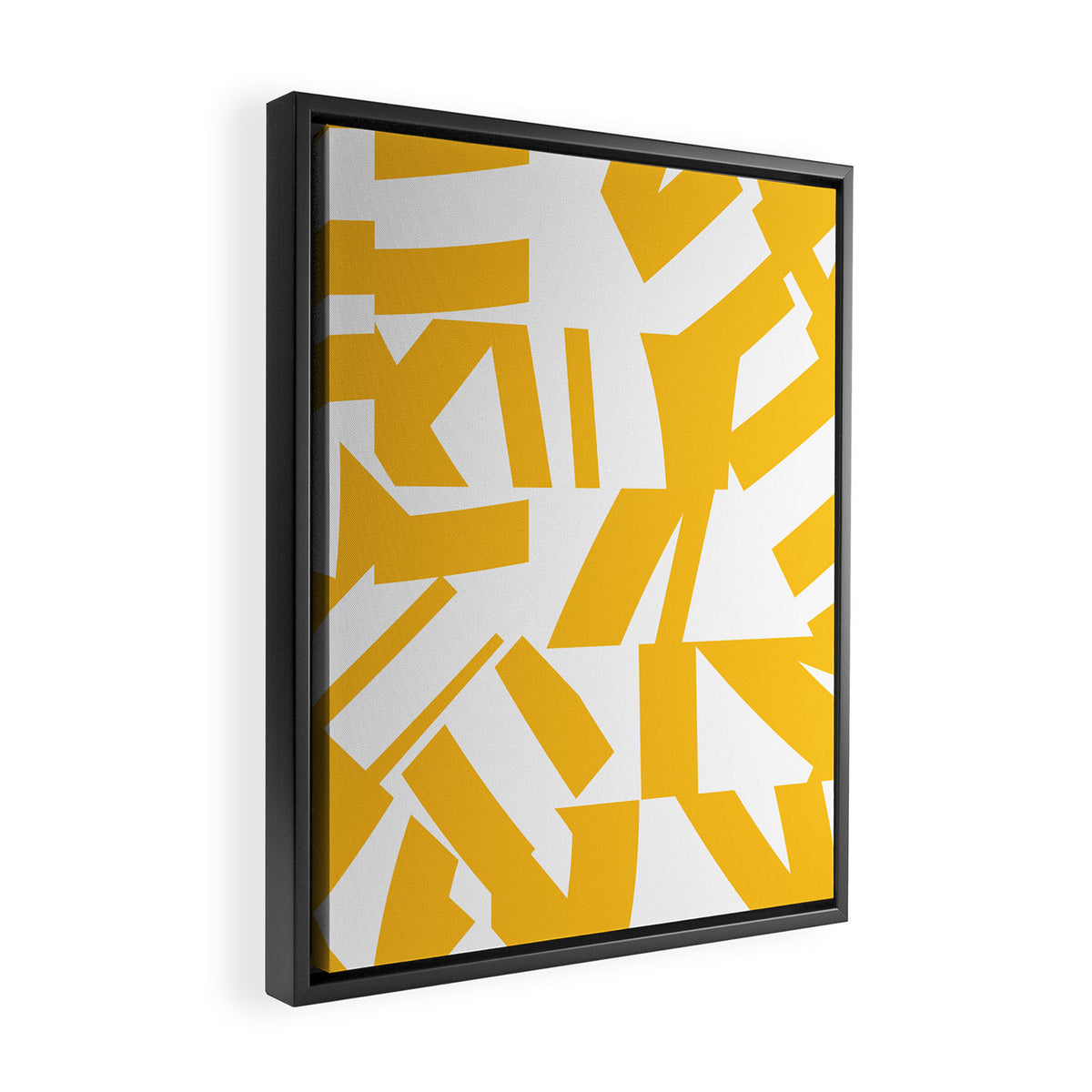 Geometric Pattern 04 Yellow Framed Canvas Print Gallery Image 2