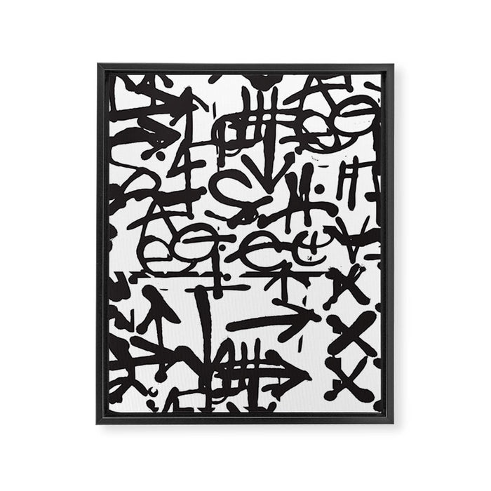 Graffiti Pattern Framed Canvas Print Gallery Image 1
