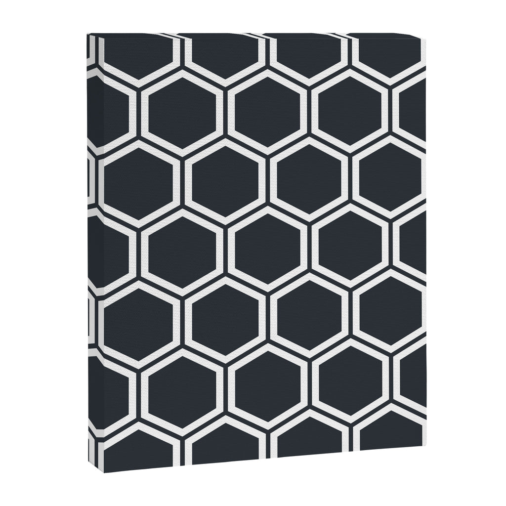 Hexagon Black Canvas Print Gallery Image 8