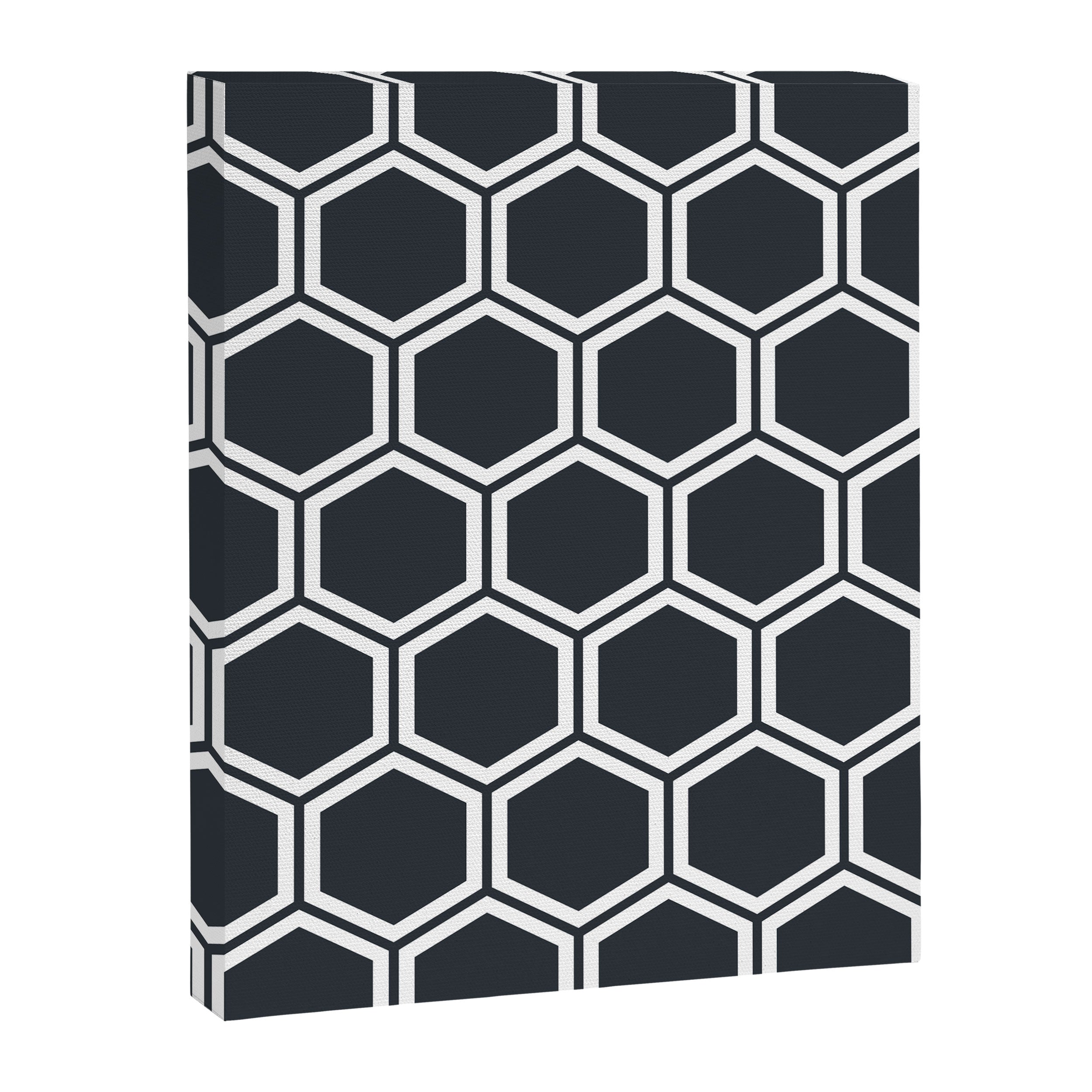 Hexagon Black Canvas Print Gallery Image 8
