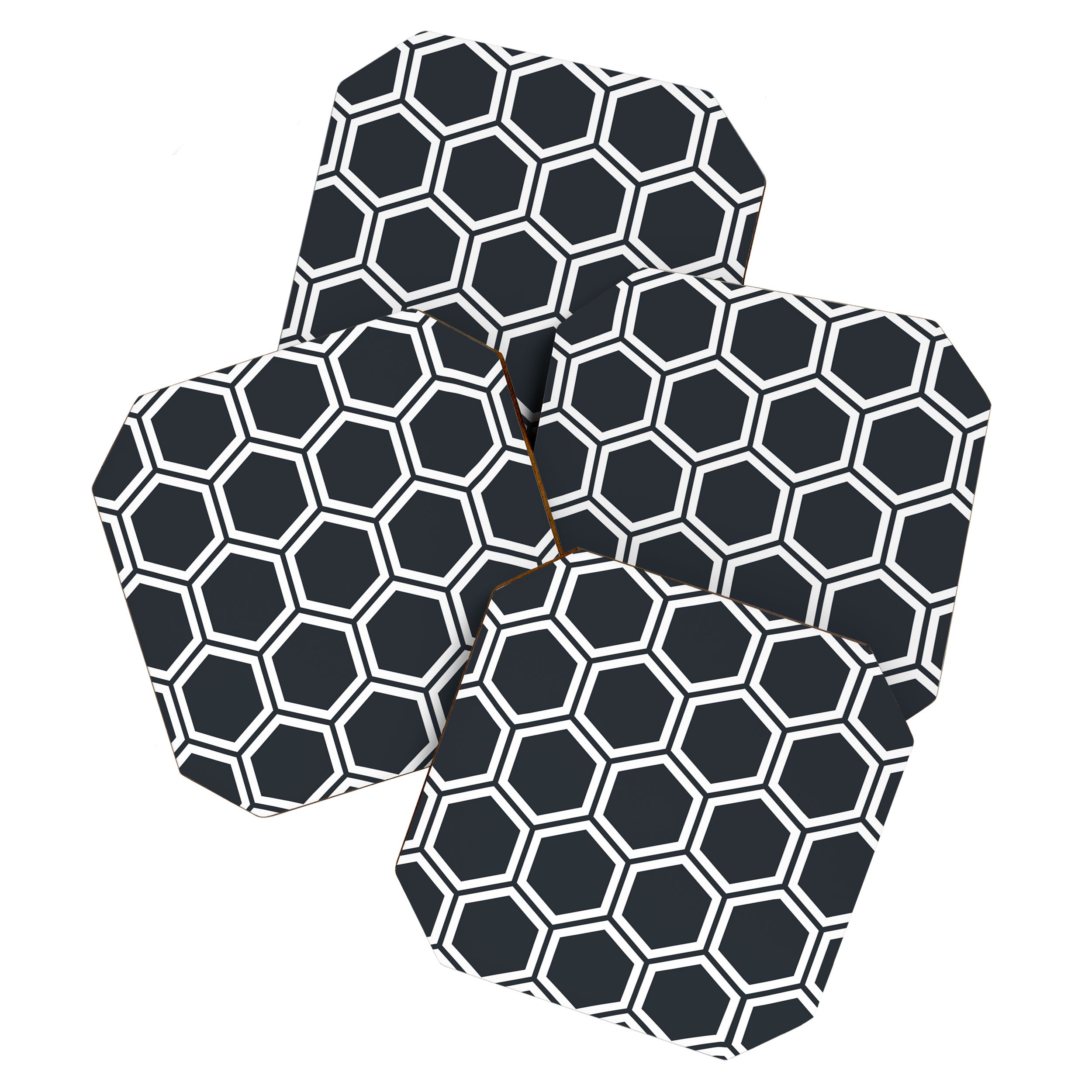 Hexagon Black Coaster Gallery Image 1