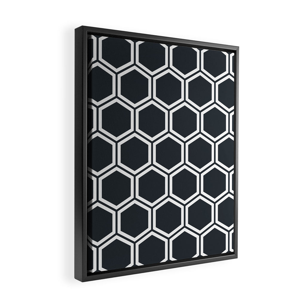 Hexagon Black Framed Canvas Print Gallery Image 2