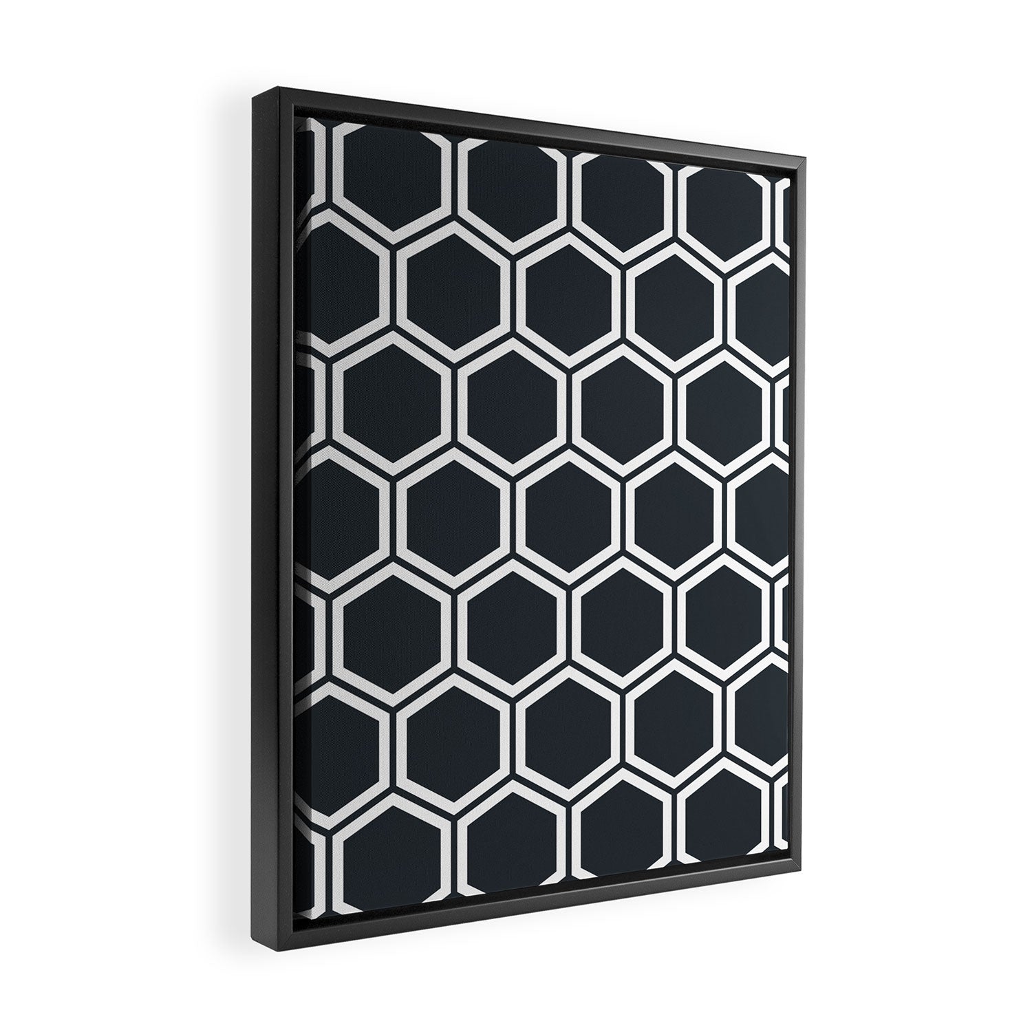 Hexagon Black Framed Canvas Print Gallery Image 2